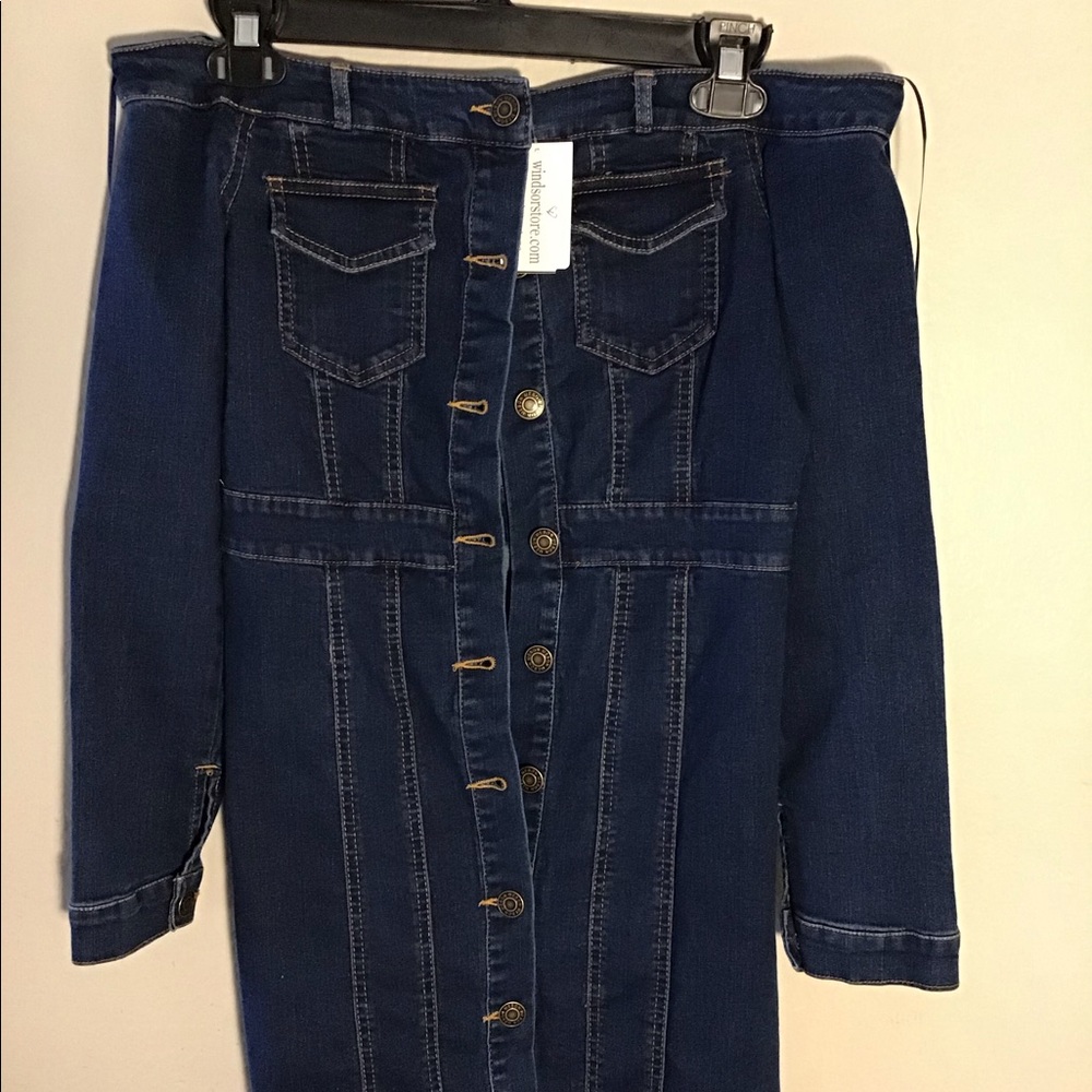 Off The Shoulder Jean Dress - Windsor - Medium